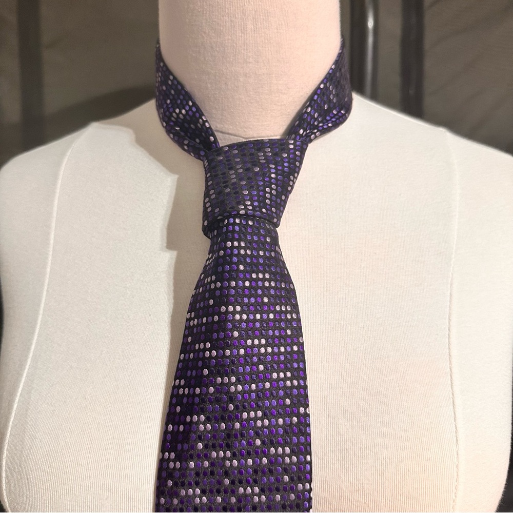 Richard James Savile Row Men’s Tie Geometric Purple Multicolor Necktie Silk